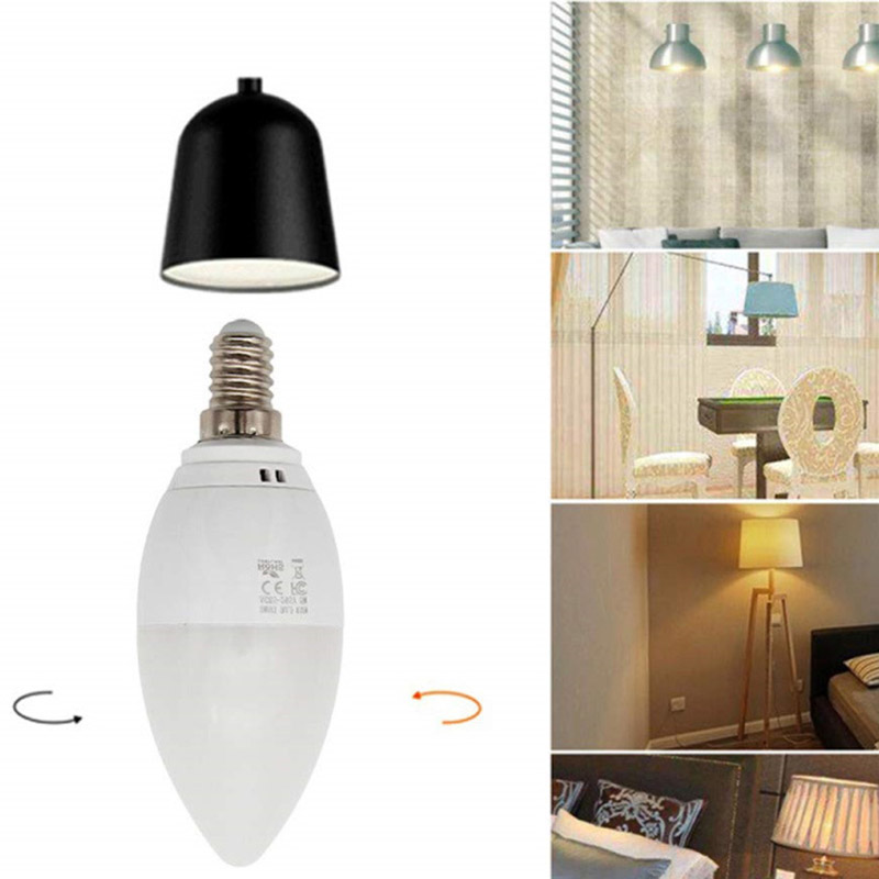 5W E14 6500K RGBW Voice Smart WiFi LED Candle Light Bulb, Work With Alexa & Google Assitant, AC85-265V, Multi-Color, APP Long-distance Remote Control LED Light Bulb 5W E14 6500K RGBW Voice Smart WiFi LED Candle Light Bulb, Work With Alexa & Google Assitant, AC85-265V, Multi-Color, APP Long-distance Remote Control LED Light Bulb